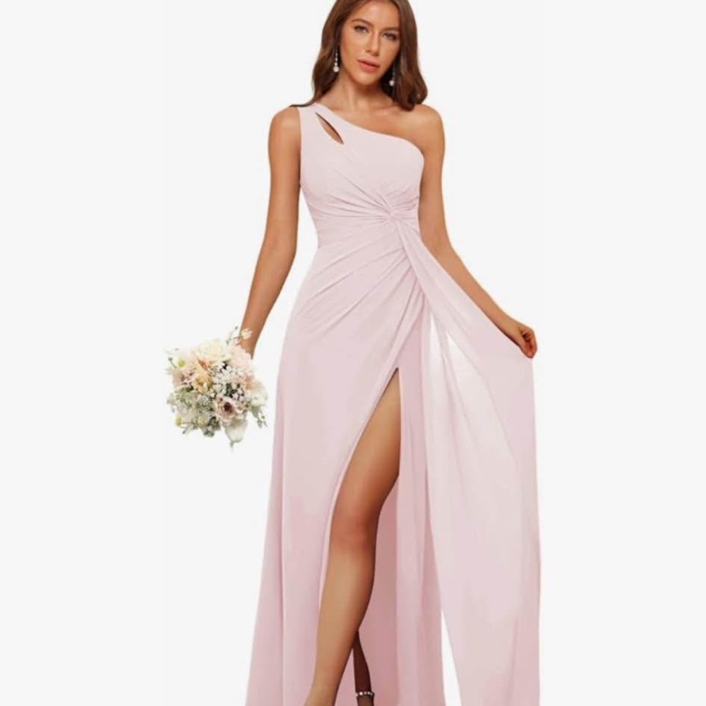 Elegant Pink One-Shoulder Dress